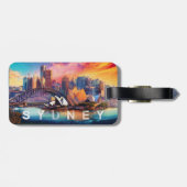 Étiquette À Bagage Sydney Skyline Abstrait Art (Dos horizontal)