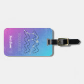 Étiquette À Bagage Symbole Aquarius Zodiac Star Horoscope Constellati (Devant horizontal)