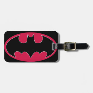 Étiquette À Bagage Symbole Batman Logo noir rouge