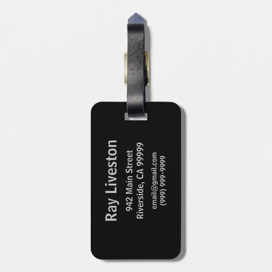 Étiquette À Bagage Symbole Batman | Logo noir rouge (Dos Vertical)