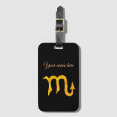 Étiquette À Bagage Symbole d'astrologie Golden Scorpio (Devant Vertical)
