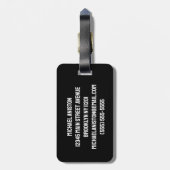 Étiquette À Bagage Symbole de handicap noir et blanc arrondi (Dos Vertical)