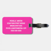 Étiquette À Bagage Symbole de handicap persistant Pink White désactiv (Dos horizontal)