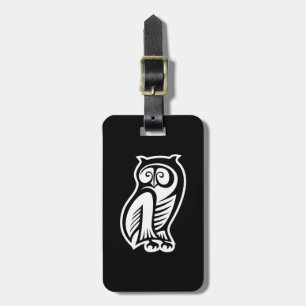 Étiquette À Bagage Symbole de hibou blanc