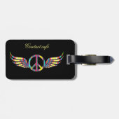 Étiquette À Bagage Symbole de paix hippie ailé Thunder_Cove (Dos horizontal)