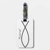 Étiquette À Bagage Symbole de poisson chrétien Ichthys Thunder_Cove (Dos Vertical)