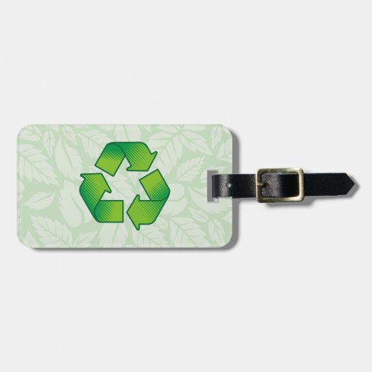 Étiquette À Bagage Symbole de recyclage (Devant horizontal)