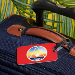 Étiquette À Bagage Symbole de rétablissement sobre Coucher de soleil 