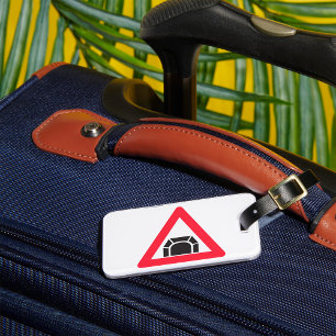 Étiquette À Bagage Symbole de trafic du panneau d'avertissement du tu
