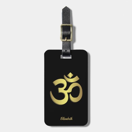 Étiquette À Bagage Symbole de yoga de l'OM (Aum) Namaste (Devant Vertical)