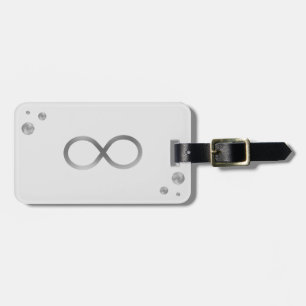 Étiquette À Bagage Symbole d'infini argent sur gris clair