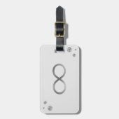 Étiquette À Bagage Symbole d'infini argent sur gris clair (Devant Vertical)