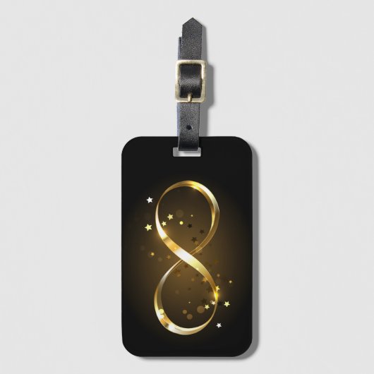 Étiquette À Bagage Symbole d'infini doré (Devant Vertical)