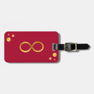 Étiquette À Bagage Symbole d'infini doré & Confettis sur Bordeaux