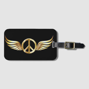 Étiquette À Bagage Symbole d'or de la paix