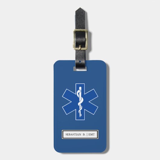 Étiquette À Bagage Symbole EMT Paramedic personnalisé (Devant Vertical)