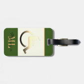 Étiquette À Bagage Symbole et monogrammed / Balise bagage kaki (Dos horizontal)