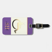 Étiquette À Bagage Symbole et monogrammed/étiquette de bagage désacti (Devant horizontal)