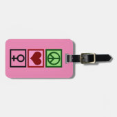 Étiquette À Bagage Symbole féminin assez rose (Devant horizontal)
