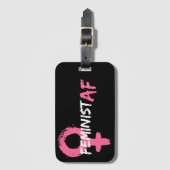 Étiquette À Bagage Symbole féminin féministe AF (Devant Vertical)