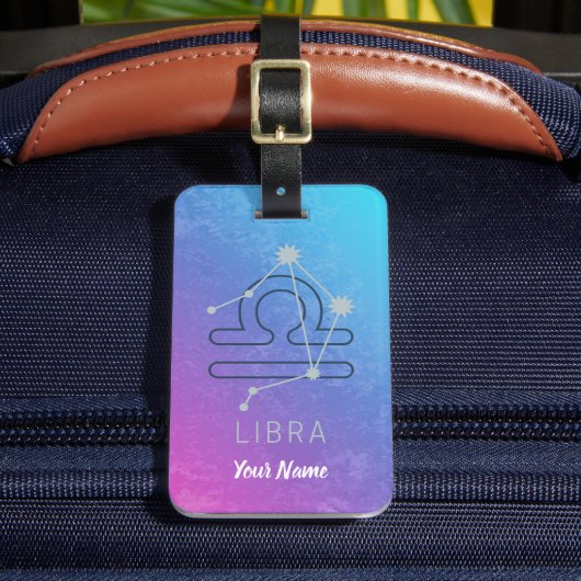 Étiquette À Bagage Symbole Libra Zodiac Star Horoscope Constellation (Insitu Rectoal 2)