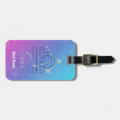 Étiquette À Bagage Symbole Libra Zodiac Star Horoscope Constellation (Devant horizontal)