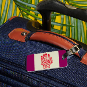 Étiquette À Bagage Symbole médical rouge de la main de soins de santé