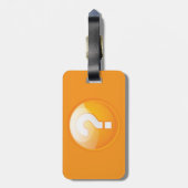 Étiquette À Bagage Symbole moderne gras point d'interrogation orange (Dos Vertical)
