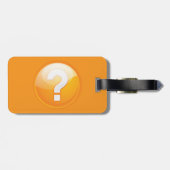Étiquette À Bagage Symbole moderne gras point d'interrogation orange (Dos horizontal)