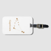 Étiquette À Bagage Symbole moderne Zodiac Capricorne d'or | Élément T (Devant Horizontal)