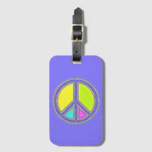 Étiquette À Bagage Symbole PAIX avec des couleurs remplies