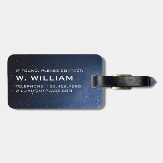 Étiquette À Bagage Système solaire Fiery Sun Space Blue Galaxy Orange (Dos horizontal)