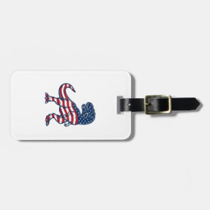 Étiquette À Bagage T-Rex patriotique Design de dinosaure de drapeau a