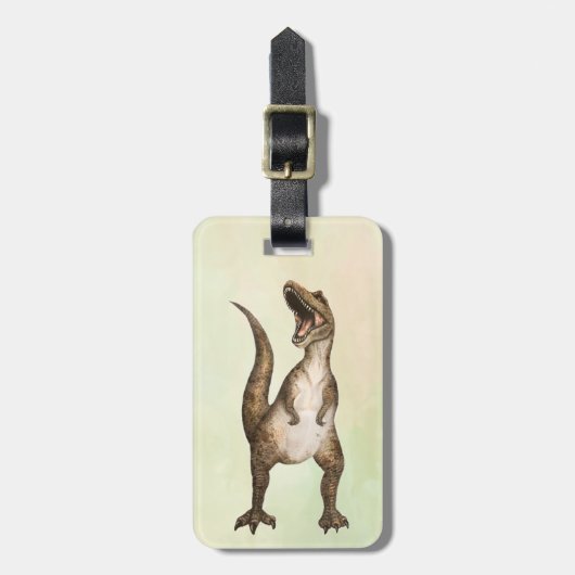 Étiquette À Bagage T-Rex Rugissant Personnalisable (Devant Vertical)