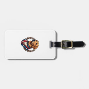 Étiquette À Bagage T-shirt vintage patriotique Heritage Golden Retrie