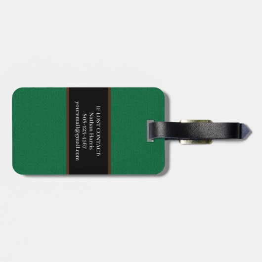 Étiquette À Bagage Table de billard vert (Dos horizontal)