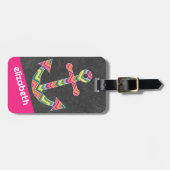 Étiquette À Bagage Tableau de bord d'Ancres nautiques avec Chevrons l (Devant horizontal)