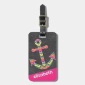 Étiquette À Bagage Tableau de bord d'Ancres nautiques avec Chevrons l (Devant Vertical)