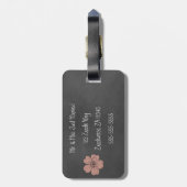 Étiquette À Bagage Tableau de bord Rose Wild Peach (Dos Vertical)