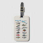 Étiquette À Bagage Tableau de poissons de gibier tropical de l'Atlant (Devant Vertical)
