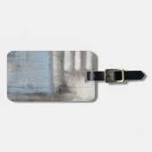 Étiquette À Bagage Tableau gris et bleu Abstrait (Devant horizontal)