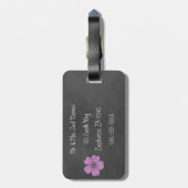Étiquette À Bagage Tableau noir Roses roses sauvages (Dos Vertical)