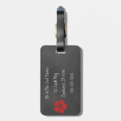 Étiquette À Bagage Tableau noir Wild Red Roses (Dos Vertical)