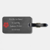 Étiquette À Bagage Tableau noir Wild Red Roses (Dos horizontal)