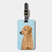 Étiquette À Bagage Tableau Rhodesian Ridgeback - Art Chien original (Devant Vertical)