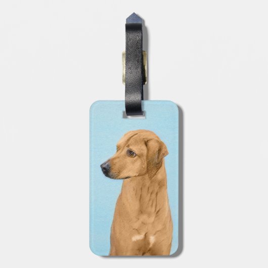 Étiquette À Bagage Tableau Rhodesian Ridgeback - Art Chien original (Dos Vertical)
