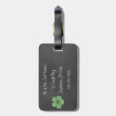 Étiquette À Bagage Tableau rouge Rose vert sauvage (Dos Vertical)