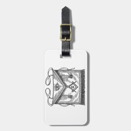 Étiquette À Bagage Tablier maçonnique (Devant Vertical)