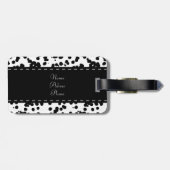 Étiquette À Bagage Taches dalmatiennes noires et blanches (Dos horizontal)