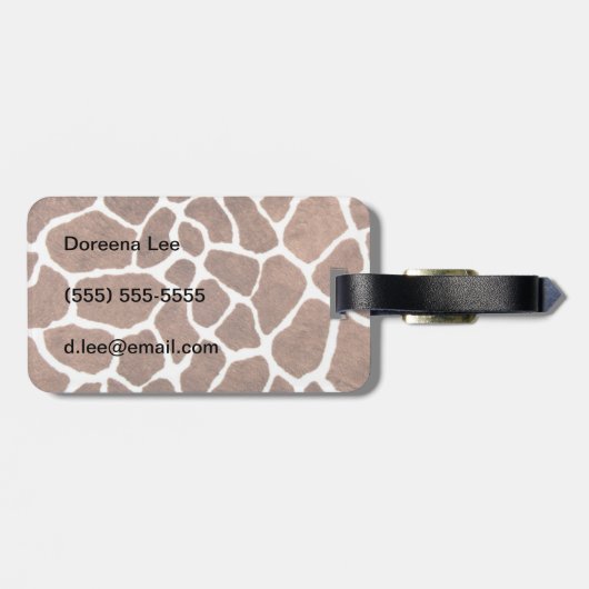 Étiquette À Bagage Taches de girafe (Dos horizontal)